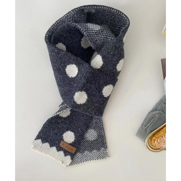 マフラー ドット模様ミニニットマフラー メンズ レディース