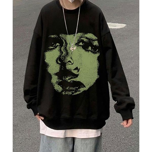 トレーナー スウェット big face print sweat / ビッグ フェイス プリント ホ...