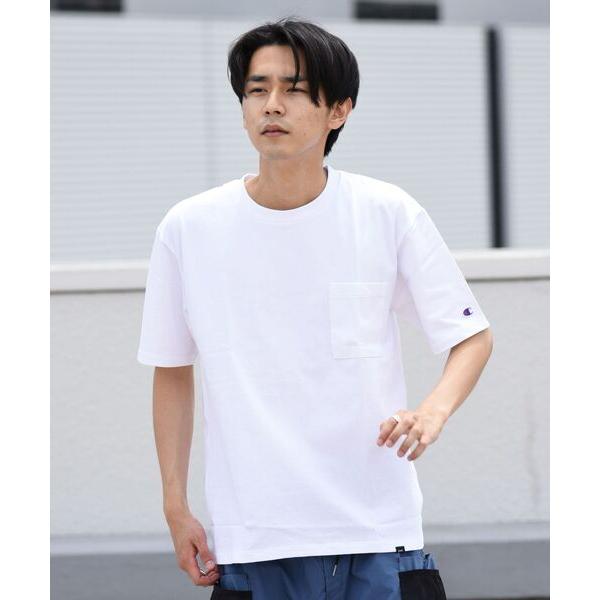 「Champion」 半袖Tシャツ「SHIPSコラボ」 MEDIUM ホワイト メンズ