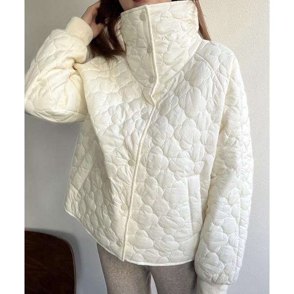 コート アウター デザインキルティングパフジャケット レディース