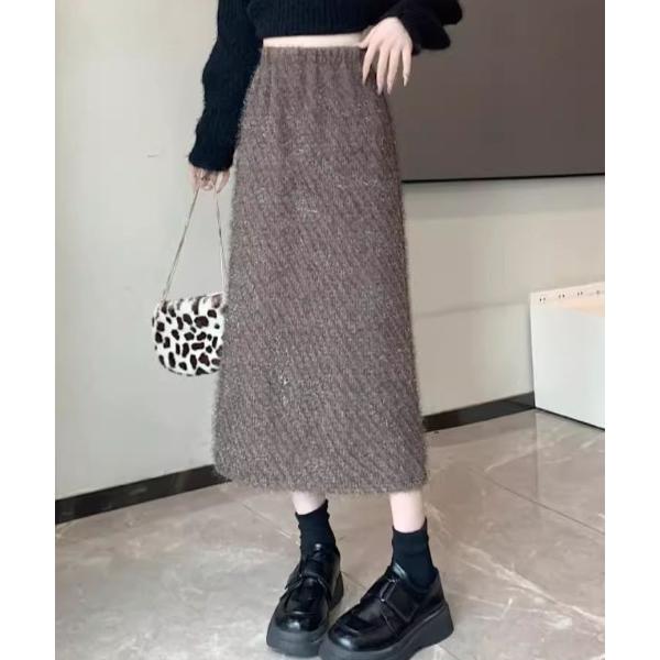 スカート ラメボンディングロングスカート