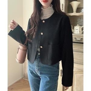 DAY CLOSET ジャケット ノーカラージャケット レディース 金釦ラグラン