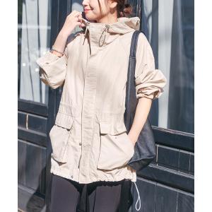 ブルゾン アウター リンクルナイロンフードブルゾン レディース