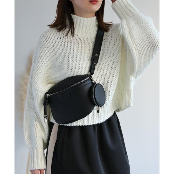 ニット セーター ロービングハイネック クロップド丈プルオーバー レディース