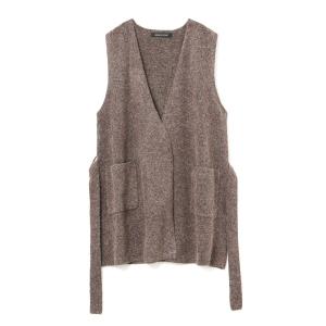 【極美品】mizuiroind ミズイロインド フレア　ジレ　ブラック mizuiroind（ミズイロインド） ベスト ジレ フロントフライコクーン