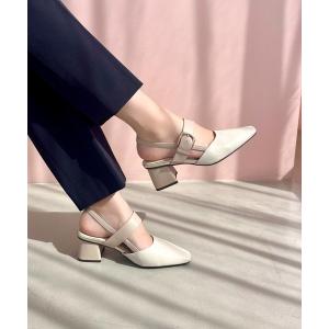 パンプス 変形ヒールバックストラップパンプス 4...の商品画像