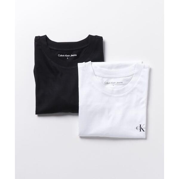 「Calvin Klein」 半袖Tシャツ S ブラック×ホワイト メンズ