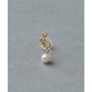 ete（エテ） ピアス K18YG フルール ダイヤモンド ピアス（誕生石 4月