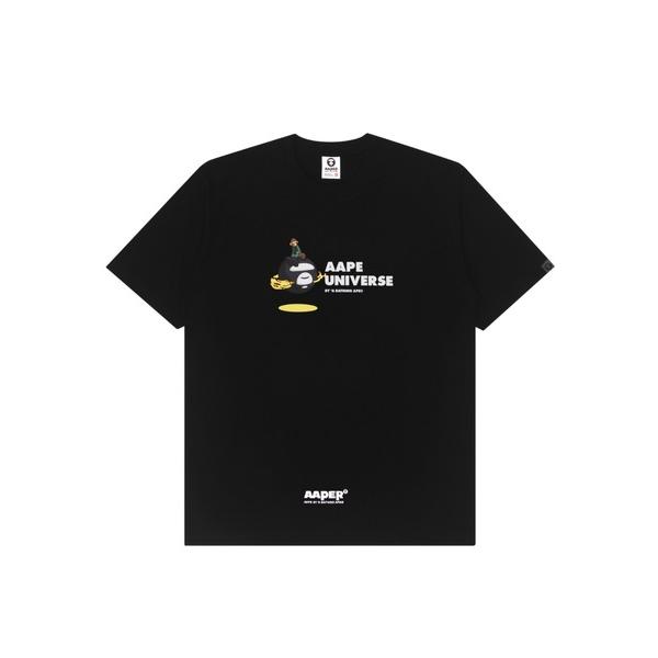 「AAPE BY A BATHING APE」 半袖Tシャツ SMALL ブラック メンズ