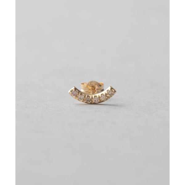 ピアス K18YG ピース ブラウンダイヤモンド アーチ ピアス レディース