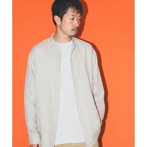 シャツ ブラウス メンズ BEAMS / リネン バンドカラーシャツ｜ZOZOTOWN Yahoo!店