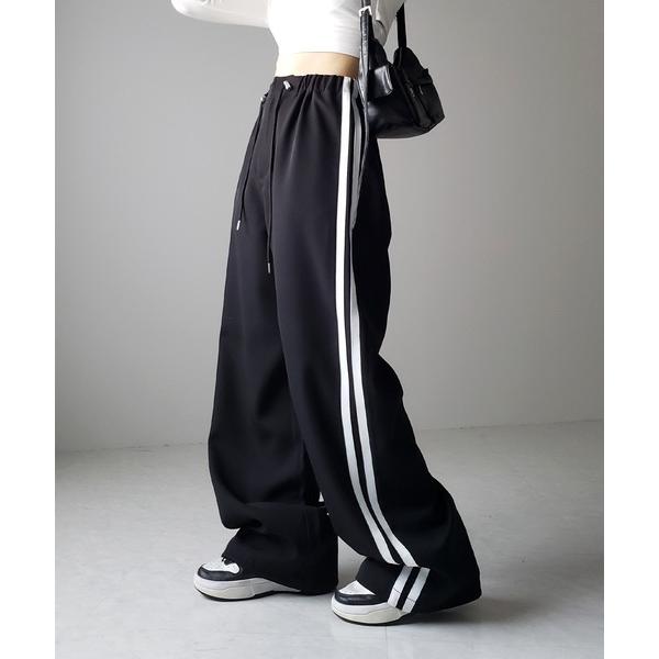 カーゴパンツ 「 ３size／３color 」２WAYドロストサイドラインルーズトラックワイドパンツ...