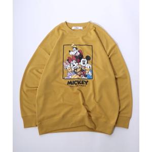 スウェット レディース Disney（ディズニー）MICKEYミッキーフレンズキャラクタープリントスウェットップス レディース/プルオーバートレーナー｜ZOZOTOWN Yahoo!店