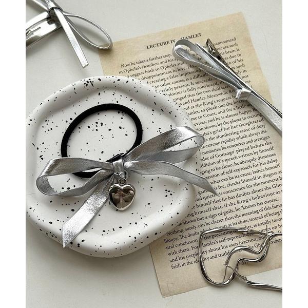 ヘアゴム シルバーリボンヘアゴム