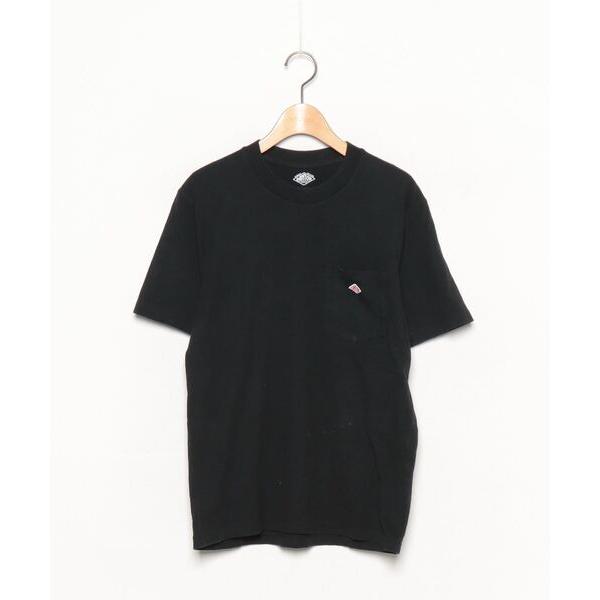 「DANTON」 刺繍半袖Tシャツ 38 ブラック レディース