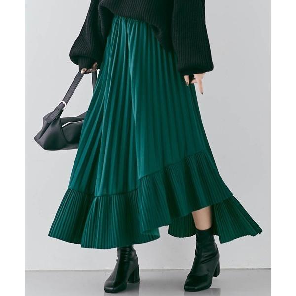 スカート 動くたび、視線を奪う。360度 アシンメトリー ラッフル プリーツ スカート