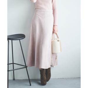 スカート フェイクスウェードフレアスカート