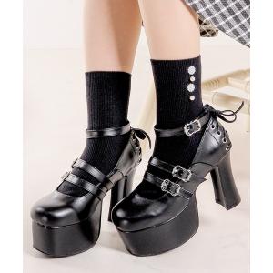 ♡ライラック　パンプスセット♡ LOVEHUNTER パンプス 軽量厚底 11.5cmチャンキーヒール バックリボン