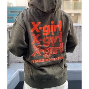 パーカー レディース X-GIRL/エックスガール GEOMETRIC TRIPLE LOGO ZIP UP SWEAT HOODIE レディース ジ