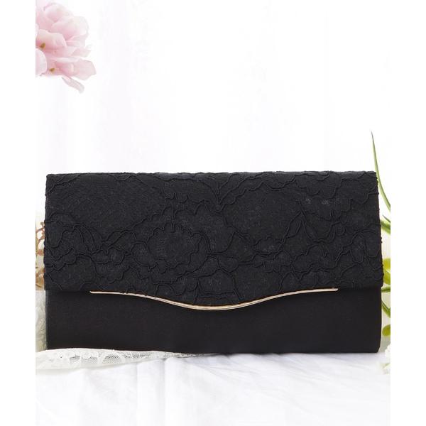 クラッチバッグ パーティーバッグ 2WAY ウエーブ フラップ レース パーティー バッグ レディー...