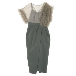 ドレス LADYチュールドッキングコクーンワンピース