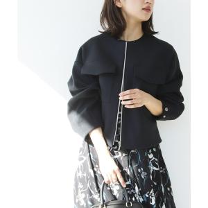 ブルゾン アウター リップルダンボールコクーンフォルムブルゾン レディース