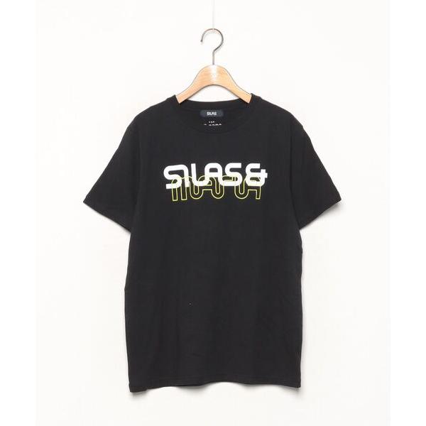 「SILAS」 半袖Tシャツ「nano・universeコラボ」 L ブラック メンズ