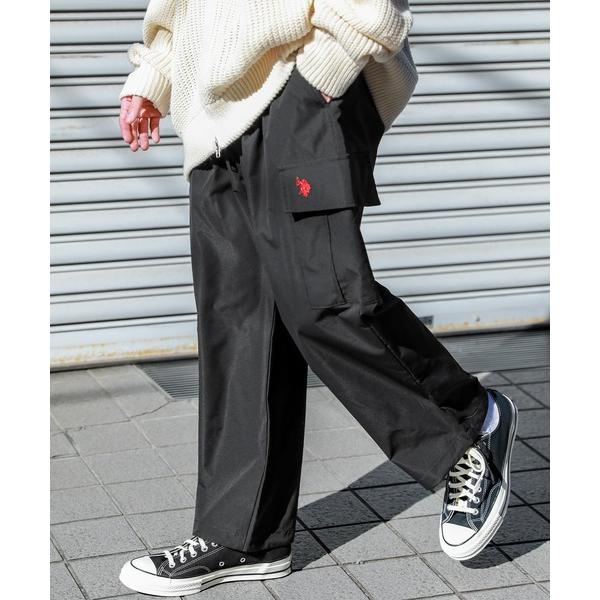 ワイドパンツ カーゴパンツ U.S. POLO ASSN. ロゴ刺繍オーバーサイズカーゴパンツ メン...