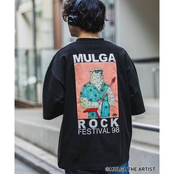 「MULGA」 半袖Tシャツ「RAGEBLUEコラボ」 SMALL ブラック メンズ