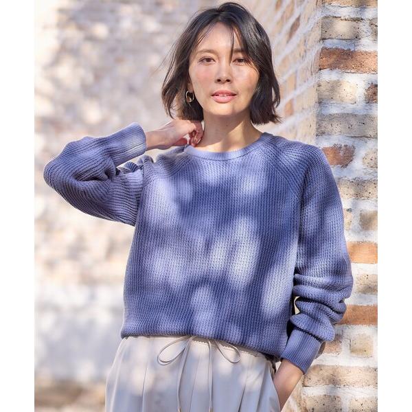 ニット セーター 「洗濯機可/UVカット/アンチピリング」コットンメッシュニット レディース