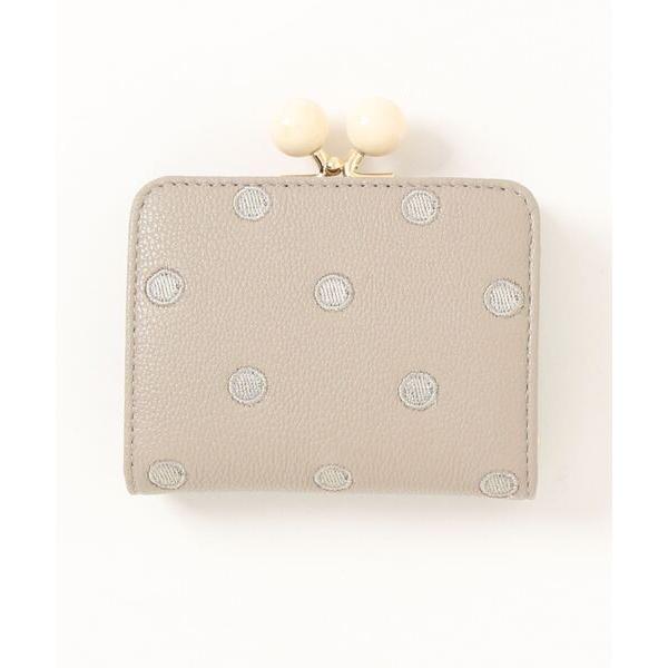 財布 ペルケ perche / アクリル玉ドット刺繍・ジャバラカードウォレット レディース