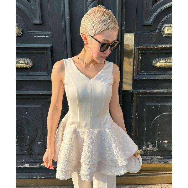 日本製ラグジュアリーペプラムトップス レディース