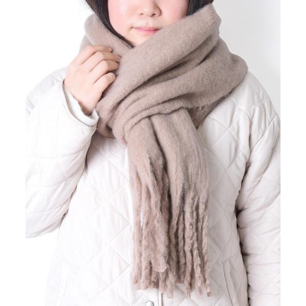 マフラー ストール ボリュームフリンジマフラー レディース
