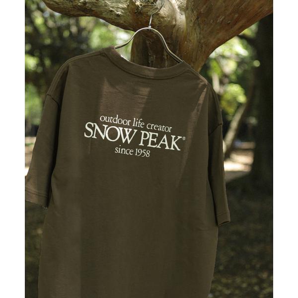 「Snow Peak」 半袖Tシャツ SMALL カーキ メンズ