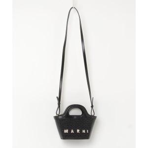 「MARNI」 刺繍2WAYバッグ - ブラック レディース