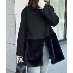 Olu.（オルドット） ノーカラーコート コート フラッフィーフェイク