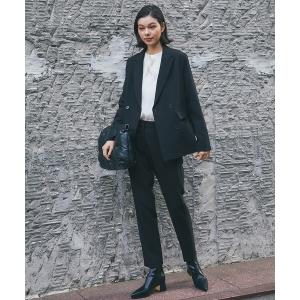 セットアップ ダブルジャケット＆テーパードパンツスーツ２点セット レディース