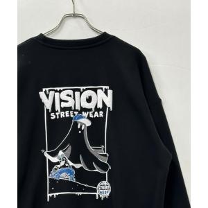 スウェット メンズ VISION STREET WEAR ゴーストスケータープリントスウェットプルオーバー