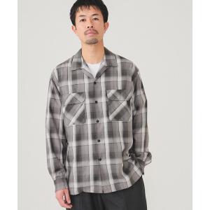 シャツ ブラウス メンズ BEAMS / オンブレチェック オープンカラー シャツ｜ZOZOTOWN Yahoo!店