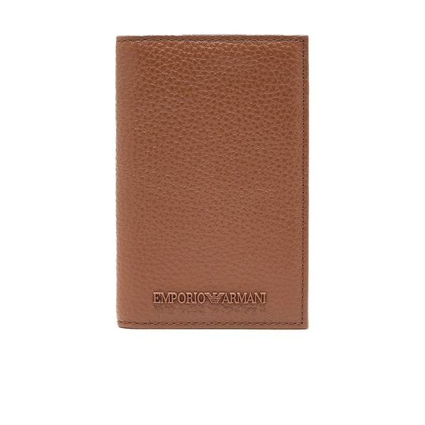 カードケース 「エンポリオ アルマーニ」二つ折りカードホルダー タンブルレザー製