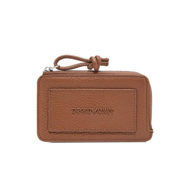 財布 「エンポリオ アルマーニ」ジップ付きカードホルダー タンブルレザー フラグメントケース メンズ
