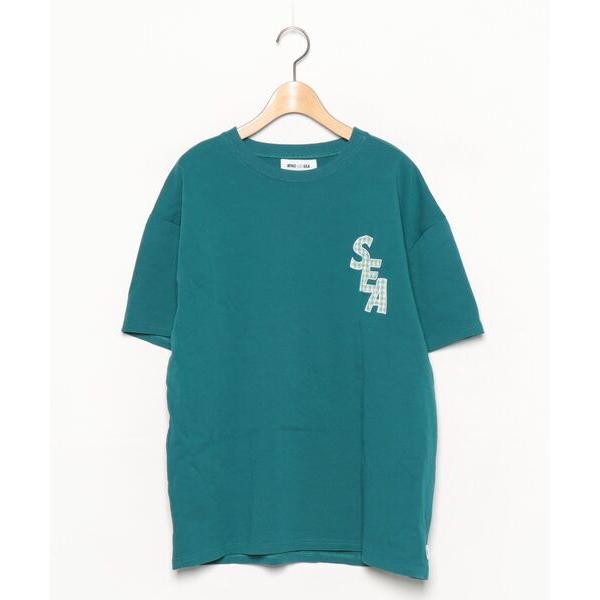 「WIND AND SEA」 刺繍半袖Tシャツ M グリーン メンズ
