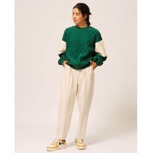 パンツ タックテーパードパンツ レディース