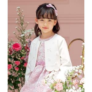 mezzo piano セレモニー ワンピース ボレロ 140 mezzo piano メゾピアノ(mezzo piano)ニットボレロ＆花刺繍ワンピース