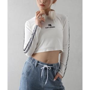 tシャツ Tシャツ レディース ロゴ刺繍ラインTシャツ｜zozo