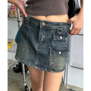 パンツ デニム ジーンズ レディース ダブルポケットデニムショートスカパン｜ZOZOTOWN Yahoo!店