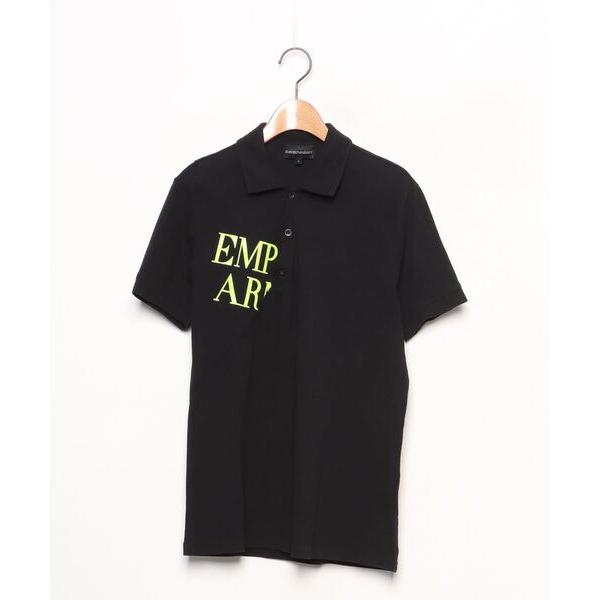 「EMPORIO ARMANI」 半袖ポロシャツ L ブラック メンズ