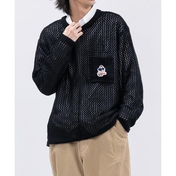 セーター ニット 「a-r」「RedCapGirl/レッドキャップガール」ワンポイントワッペン オー...