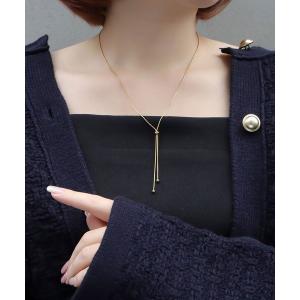 ネックレス blackdia ocean 金属アレルギー対応 スライダーボウタイネックレス レディース
