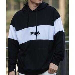 メンズ パーカー 「FILA/フィラ」切り替え長袖プルパーカー｜zozo